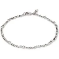 Copenhagen Studios Edelstahlarmband Schmuck Geschenk Edelstahl Armkette Glittery Cuban, mit Strassstein