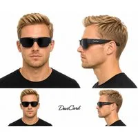 DanCarol Sonnenbrille DC-POL-2065-Blau-R ideal für Brillenträger-Für Schmalen Rahmen