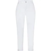 MAC Stretch-Hose weiß,Basic,Baumwolle,Unifarben,Straight Leg,Mittel