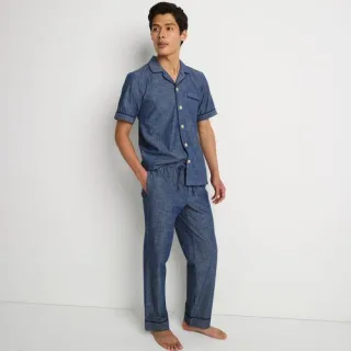 Essenzielle Pyjama-Hose aus Baumwolle für Herren, Herren, size: regular, Blau, Baumwolle, by Lands' End
