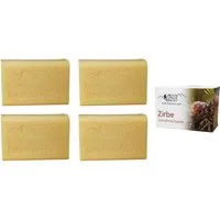 vom Pullach Hof Handseife 4x SCHAFMILCH SEIFE 100g Schafmilchseife Naturseife Duftseife (Zirbe), Duftseife Körperseife Duft Seifenstück