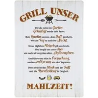 GILDE Wandbild, Grillen, Grosses tolles Griller Metallschild Modell GRILL UNSER Masse