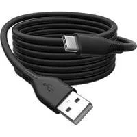 USB 2.0 Silikon-Anschlusskabel USB-A > USB-C schwarz, 1 Meter, PD, Laden mit bis zu 60 Watt