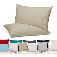 Beautex Kissenhüllen 2er Set Premium Kissenbezug aus Baumwolle, viele Farben, (2 Stück), verdeckter Reißverschluss, Jersey 160g/m², langlebig