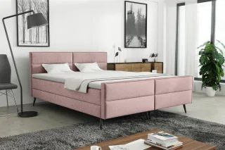 Boxspringbett Schlafzimmerbett GRANADA 140x200cm Stoff Gemma Altrosa