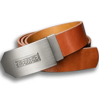 Feuerwehrgürtel "langes F" Echtleder versch. Designs | Style Classic 100 cm Leder braun