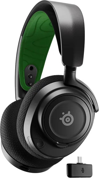 SteelSeries Arctis Nova 7X Wireless [Bluetooth 5.0 für PS4 / PS5 + Switch + Xbox One / Series X] schwarz / grün