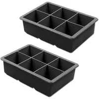 Moritz & Moritz Eiswürfelform XL Eiswürfelform Eiswürfelbereiter Jumbowürfel Form, (2-tlg), Silikon für 6 Eiswürfel 4,6 x 4,6 cm