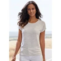 LASCANA Kurzarmshirt mit modischem Zebra-Muster aus weichem Viskose-Strick