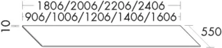 Burgbad Konsolenplatte gesamt 10x1406x550 Rauchgrün Matt, WPDF140A0402 WPDF140A0402