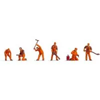 NOCH Dekofigur Gleisbautrupp, Modellbahnfiguren 6-teilig, perfekt