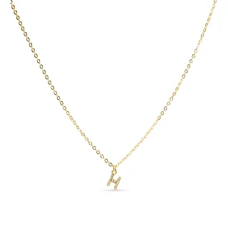 Luxenter Halskette mit glänzendem Zirkonia 18k Gold-Finish - Alphabet