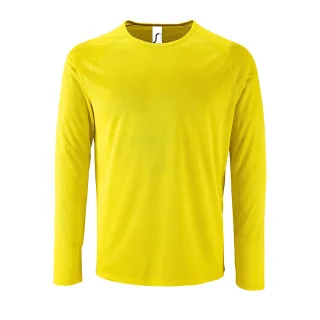 SOLS Mens Sporty Long Sleeve Performance T-Shirt (Neongelb)