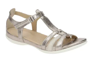 Ecco 240873 Flash T-bar Damen Sandale - warm grey met/moon rock - Echtleder -...