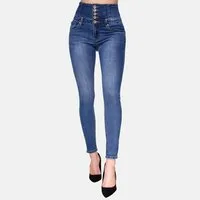 Elara Slim-fit-Jeans – Damen High Waist Jeans Skinny mit breitem Bund und Knopfleiste