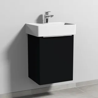 Sanipa 3way Waschtischunterbau zu Duravit Dura Square Waschtisch mit 1 Tür, Schwarz-Matt UF42508
