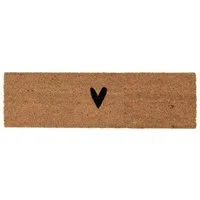 Clayre & Eef Fußmatte Fußmatte HEART natur mit schwarzem Herz 75x22cm Kokos PVC MC279