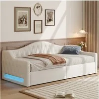 Odikalo Schlafsofa Tagesbett Schlafcouch Daybed Daybett Stauraum 90/140x200 Grau Beige
