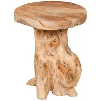 LebensWohnArt Beistelltisch Massiver Beistelltisch FUNGO 40cm Teakholz