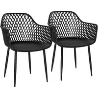 STEELSØN Gartenstuhl Quasira wetter- & UV-beständig (schwarz, 2er Set), outdoor Loungesessel mit Armlehnen, verfügbar als 2er/4er/6er Set