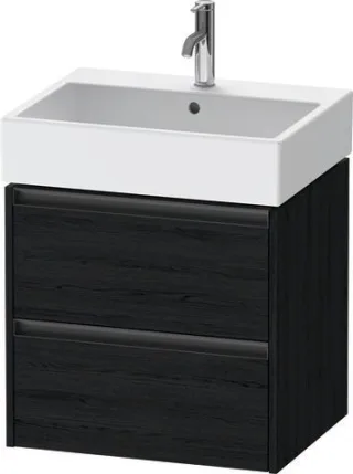 Duravit Ketho.2 Waschtischunterbau wandhängend Eiche Schwarz Matt 584x460x549 mm - K25275016160000 K25275016160000