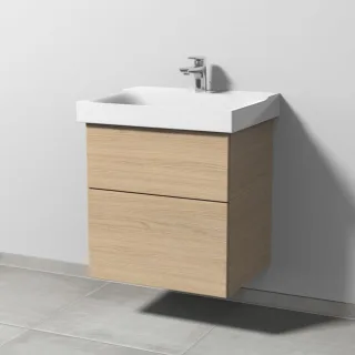 Sanipa 3way Waschtischunterbau zu Geberit Xeno2 Waschtisch mit 2 Auszügen, Eiche-Nordic SM66048