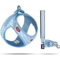 Curli Hunde-Geschirr Clasp Vest Geschirr Puppy Set skyblue-circles