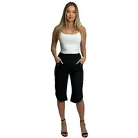 Mississhop Caprihose Caprihose Vielseitige 100 % Baumwollcapri Knöpfe Gr.34-36
