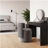 TLGREEN Sitzhocker Schminkhocker 360° drehbar mit Stauraum,46x 46 x 64 cm, (Samtbezug und Wellenoptik, gepolsterter Kosmetikstuhl), mit abnehmbarem Sitzkissen für Schlafzimmer, Ankleidezimmer und Flur