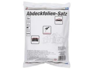 BGS TECHNIC DIY Abdeckfolien-Set 5-teilig, transparent, 4 x 5m