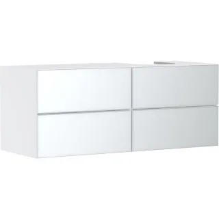 hansgrohe Xevolos E Waschtischunterschrank 54239320 1370x555x550mm, 4 Schubladen, rechts, mattweiß, weiß metallic
