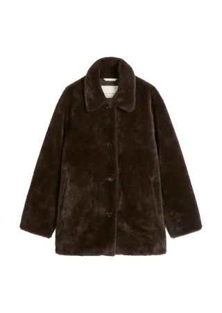 Marc OPolo Casual - Teddy-Kurzmantel relaxed Burnt Coffee - Gr. - 38