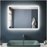 SONNI Badspiegel Badspiegel mit LED-Beleuchtung, Lichtspiegel IP44 LED Spiegel, 60-120cm Wandspiegel mit Touch-Schalter