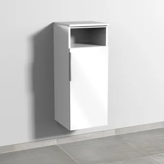 Sanipa 3way Mittelschrank mit 1 Tür und 1 offenem Fach, Weiß-Glanz, UF13378 UF13378