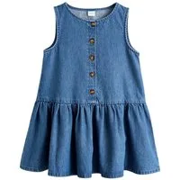 Next Jeanskleid Jeanskleid mit Knopfleiste und tiefer Taille (1-tlg)