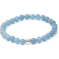 MayTree Armband Armband Aquamarin (Stück, 1-tlg), mit Perle aus 925Silber