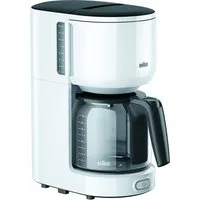 Braun Filterkaffeemaschine KF 3120 WH, Papierfilter 1x4, 1.000 W, automatische Abschaltung, herausnehmbarer Filterkorb