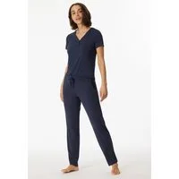 Schiesser Pyjamahose Mix + Relax Single Jersey Qualität, bequem, Satin-Bindeband