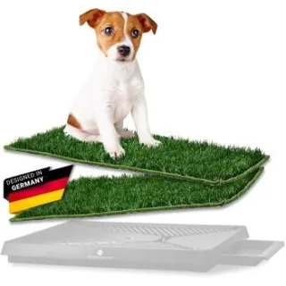 PfotenWunder® 3x PfotenWunder Ersatzrasen für 63cm-Hundeklo, Hundetoilette für kleine & große Hunde, 100% Festes Gras, Welpentoilette drinnen Welpenklo zuhause Gras Hundetoiletten Balkon Indoor WC Klo