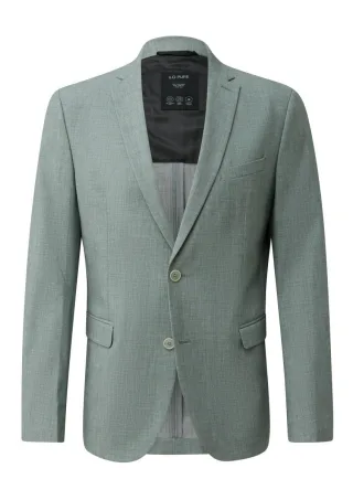 s.Oliver BLACK LABEL - Slim-Fit: Sakko aus meliertem Stretch-Gewebe grün - Gr. - 46