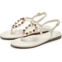 LASCANA Zehentrenner, Sandalette, Sommerschuh, offener Schuh Sandale NEU mit modischen Schmuckelementen VEGAN