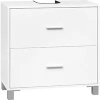 EUGAD Waschbeckenunterschrank (1-St) mit 2 Schubladen, freistehend, weiß, 60x60x30 cm