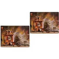 Wohnando Platzset Platzset aus Kork für den Tisch Gemütlicher Kaffee - 2er Set