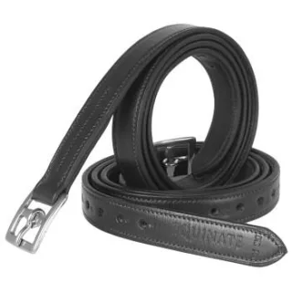 Equinate Leder Steigbügelriemen Superior mit Edelstahlschnallen schwarz 1,5 m
