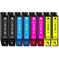 Druckerparadies 8er Multipack für Epson 18XL Tintenpatronen Set Tintenpatrone (8-tlg., XP102 XP202 XP205 XP212 XP215 XP225 XP30 XP302 XP305 XP312 XP315 XP322)