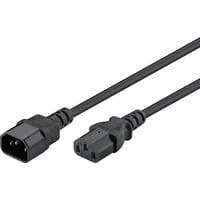 Kaltgeräte-Verlängerungskabel C14 > C13 schwarz, 3 Meter, gerade Stecker