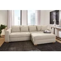 Jockenhöfer Gruppe Ecksofa Kampen L-Form, B: 288 cm, Liegefl. 153x245 cm, mit Bettfunktion, Bettkasten & Zierkissen, Federkern