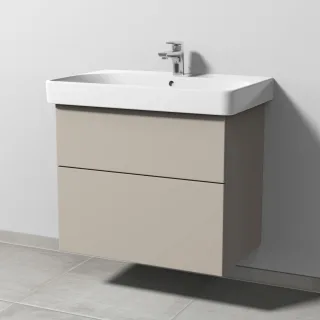 Sanipa 3way Waschtischunterbau zu Geberit Smyle Square Waschtisch mit 2 Auszügen, Kaschmir-Matt SP6721U