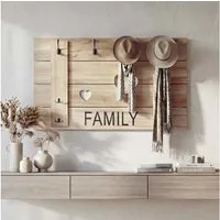 MCW Garderobenpaneel MCW-C89F, Shabby-Look, 4 große und 4 kleine Haken