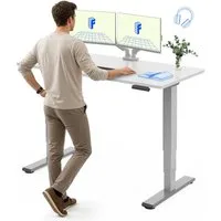 FLEXISPOT Schreibtisch Elektrisch Höhenverstellbarer Schreibtisch EC5 LITE mit Dualmotor (25MM einteiliger Tischplatte & 3-fach Teleskop, 4 Speicherhöhen & Antikollisionssystem), 120x80/140x80/160x80/180x80
